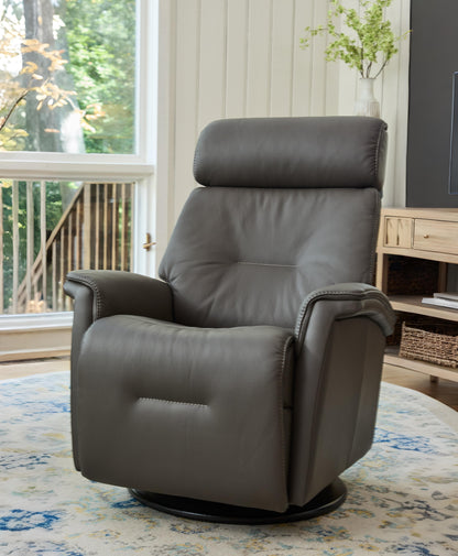 Fjords Rome Leather Power Recliner Chair With Swivel Glider Motion