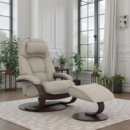 Fjords Admiral C swivel recliner chair with footstool in modern living room
for comfort furniture