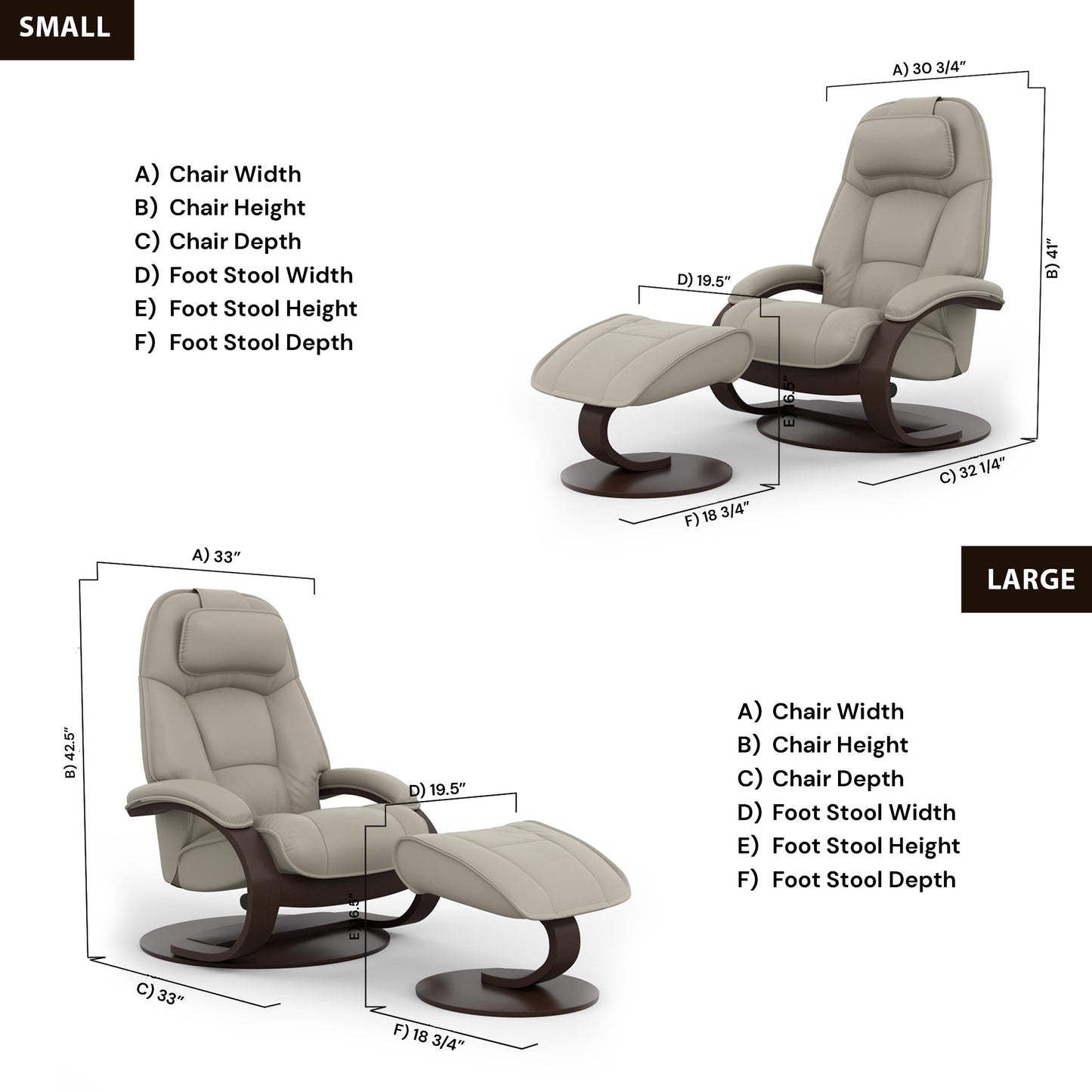Fjords Admiral C swivel recliner chair with footstool detail view for comfort furniture
