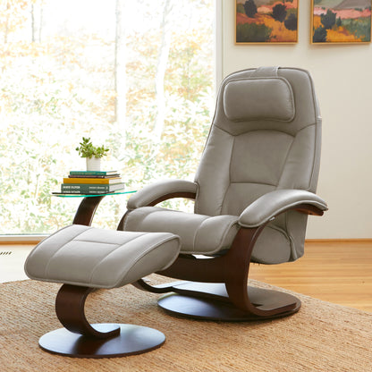 Fjords Admiral C swivel recliner chair with footstool in modern living room for comfort furniture