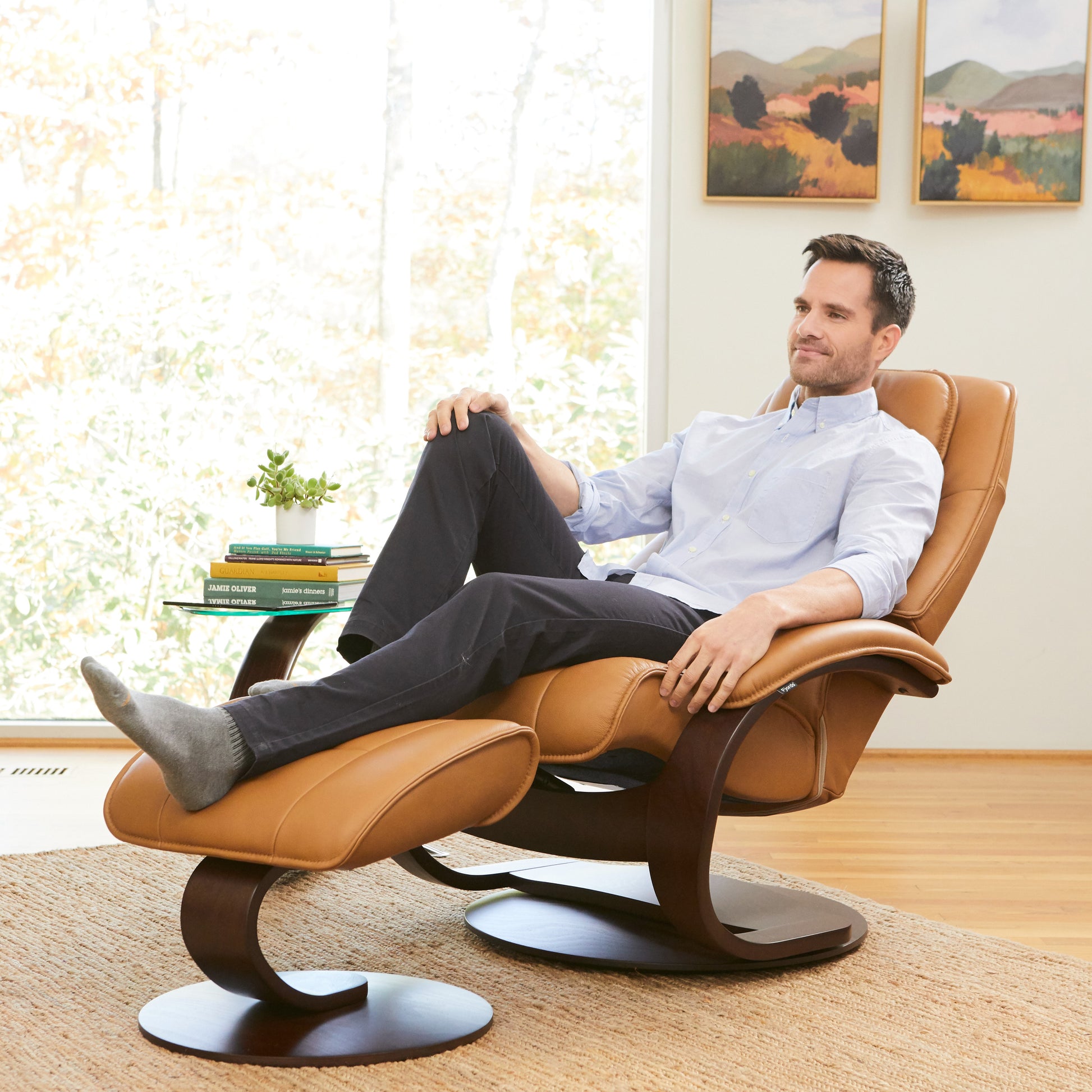 Fjords Admiral C recliner color option in premium leather finish for comfort furniture