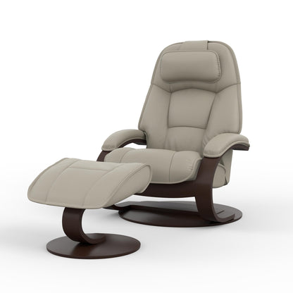 Fjords Admiral C recliner footstool close-up showing quality construction for comfort furniture