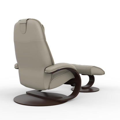 Fjords Admiral C swivel recliner chair with footstool back side view for comfort furniture