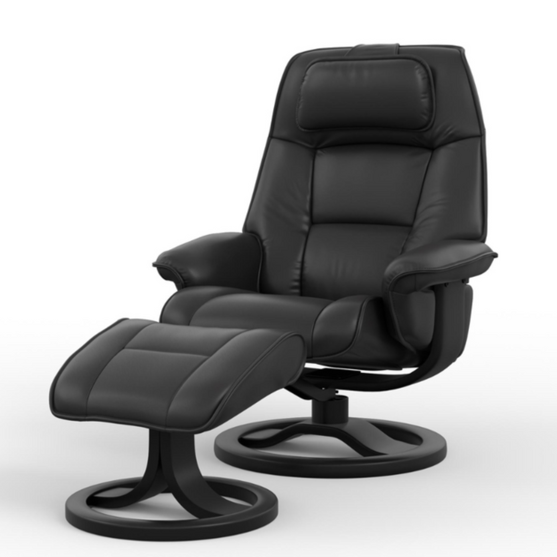 Fjords Admiral R recliner with footstool - angle view for comfort furniture
