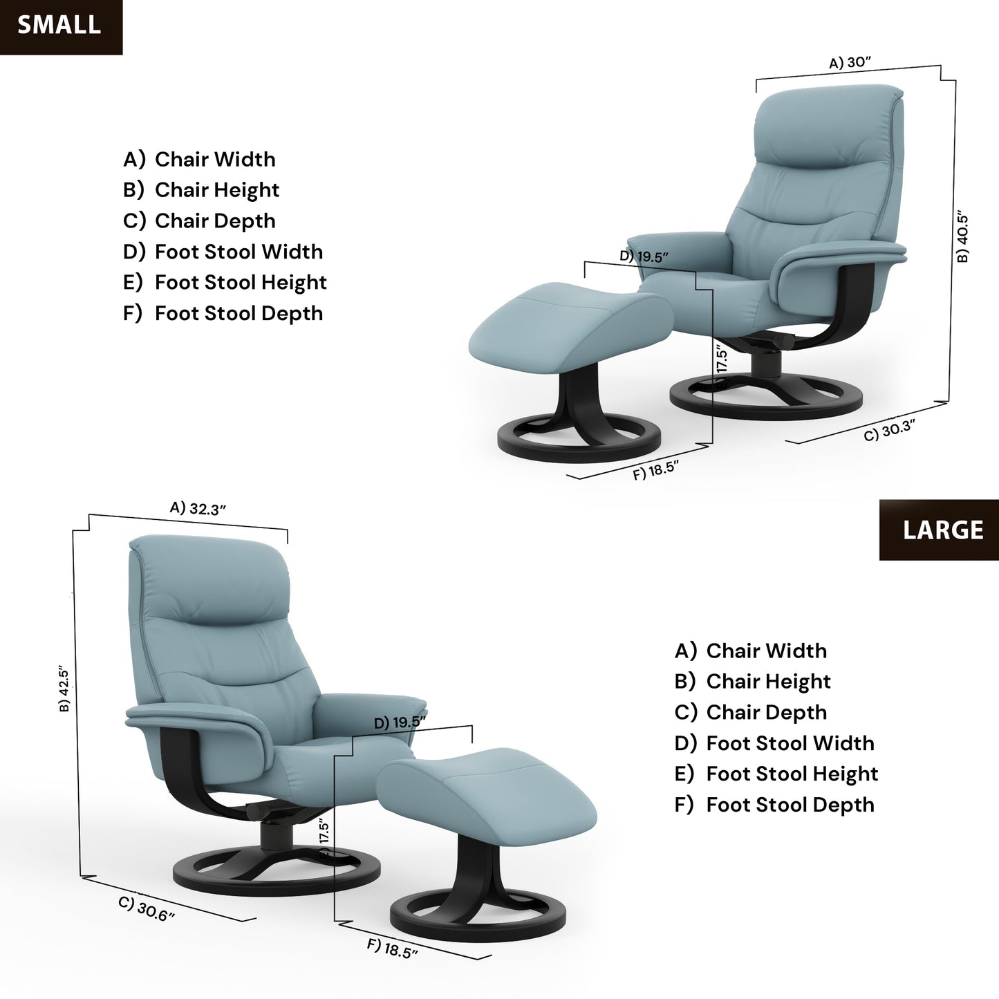Fjords Anne R Recliner Chair With Foot Stool
