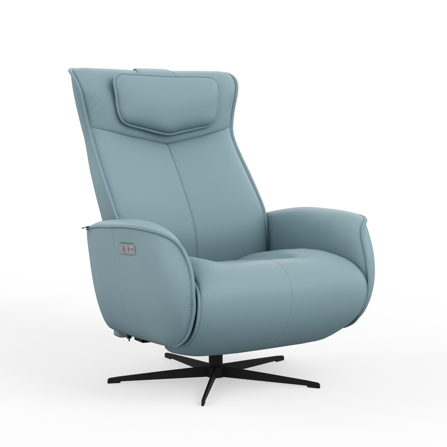 Fjords Axel Leather Power Recliner Chair with Swivel Glider Base