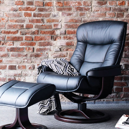 Fjords Bergen R Leather Recliner Chair With Foot Stool