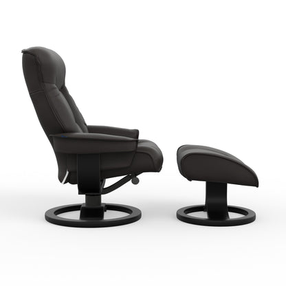 Fjords Bergen R Leather Recliner Chair With Foot Stool