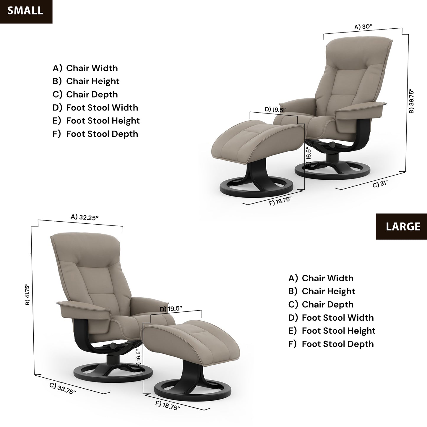 Fjords Bergen R Leather Recliner Chair With Foot Stool