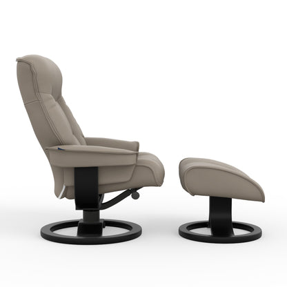 Fjords Bergen R Leather Recliner Chair With Foot Stool
