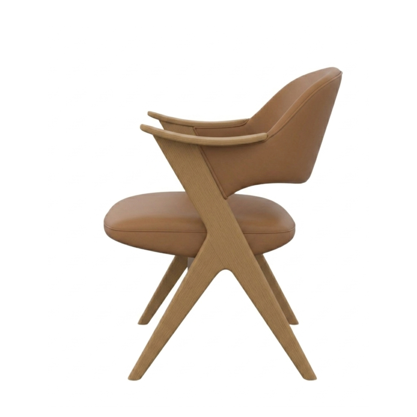 Fjords Blinken Accent Chair with Supportive Backrest and Solid Wood Frame