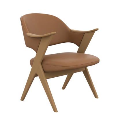 Fjords Blinken Accent Chair with Supportive Backrest and Solid Wood Frame