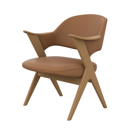 Fjords Blinken Accent Chair with Supportive Backrest and Solid Wood Frame