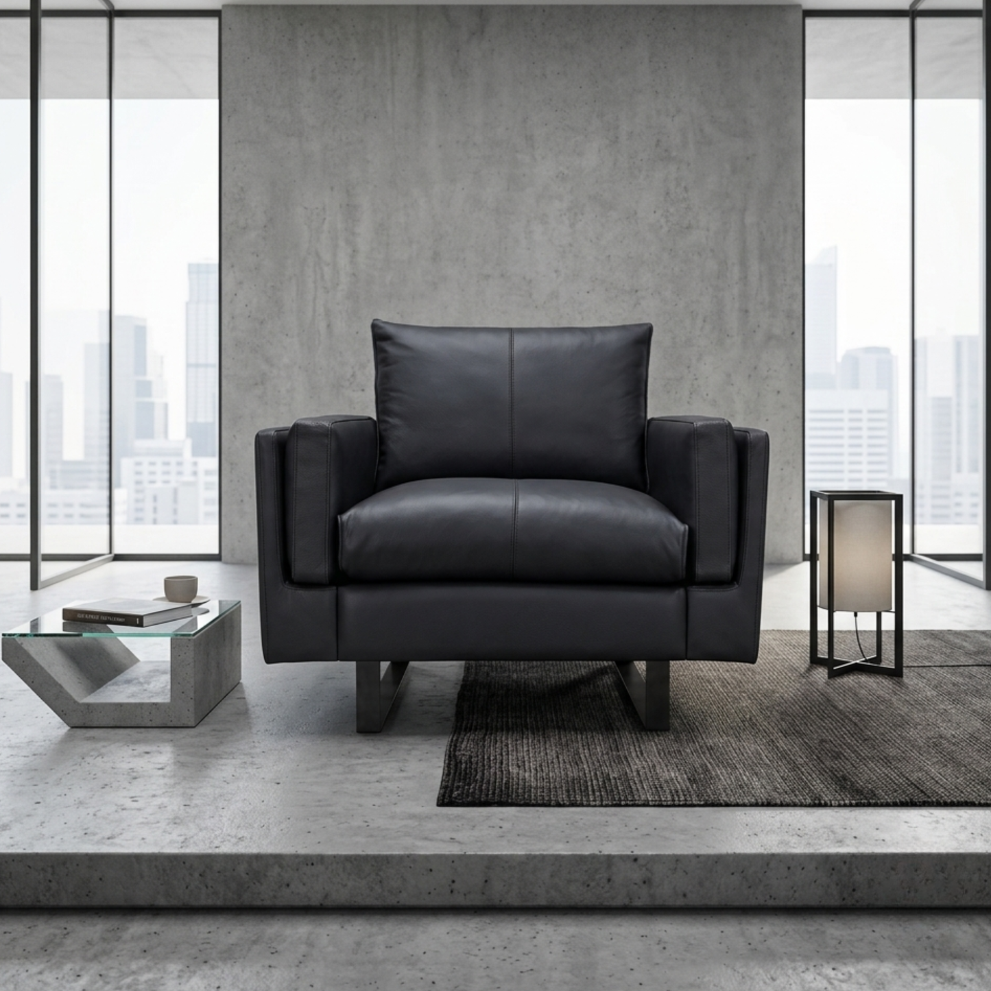 Fjords Endless Leather Accent Chair with Feather Cushions-Comfort Design Furniture