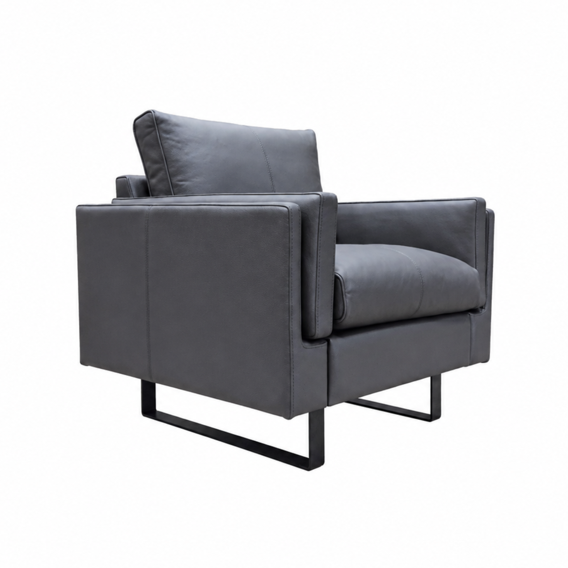 Fjords Endless Leather Accent Chair with Feather Cushions-Comfort Design Furniture