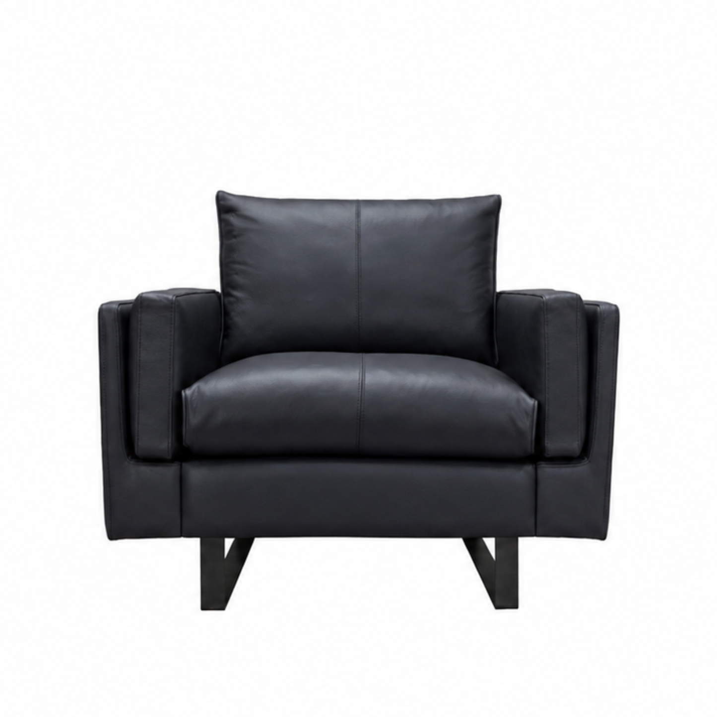 Fjords Endless Leather Accent Chair with Feather Cushions-Comfort Design Furniture