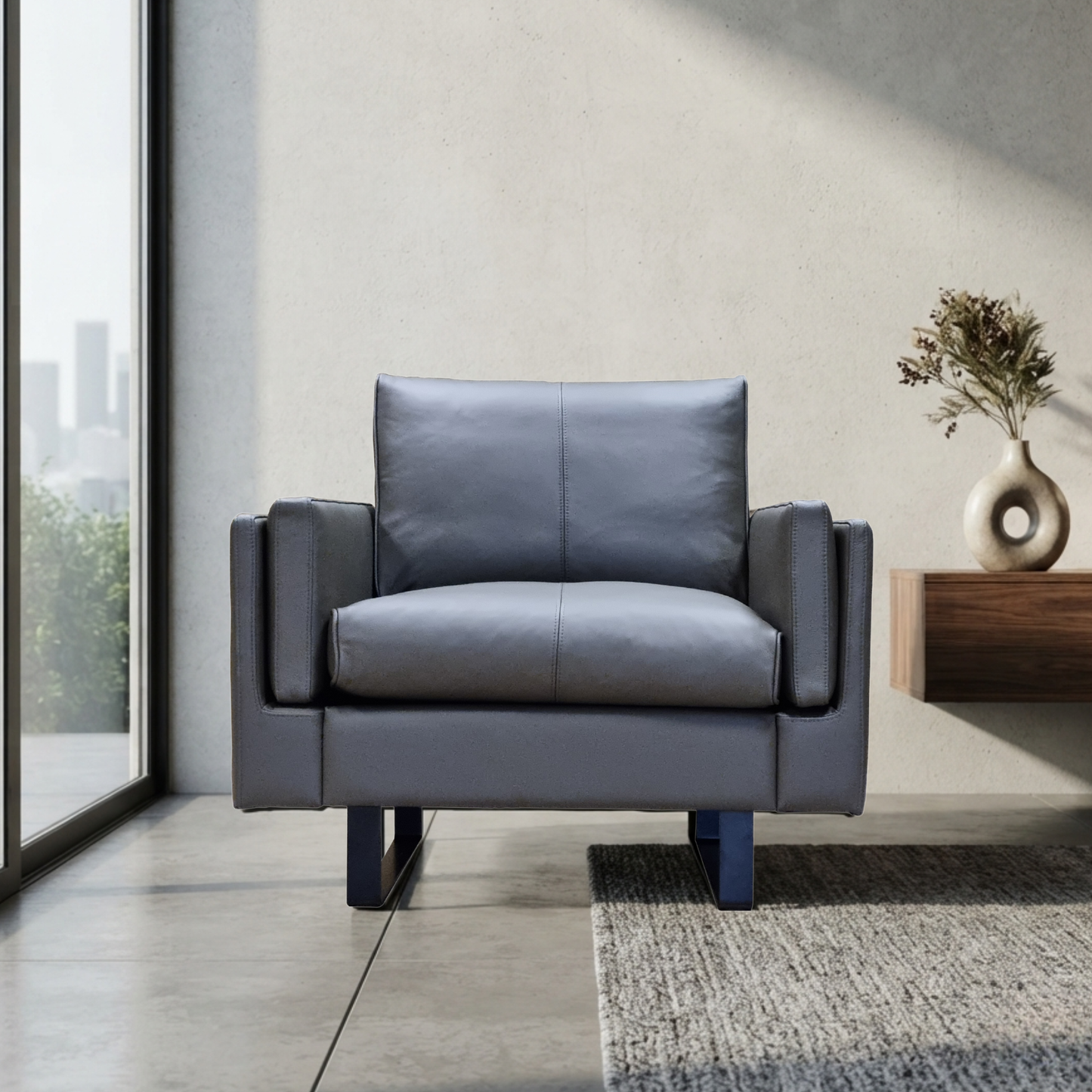 Fjords Endless Leather Accent Chair with Feather Cushions-Comfort Design Furniture