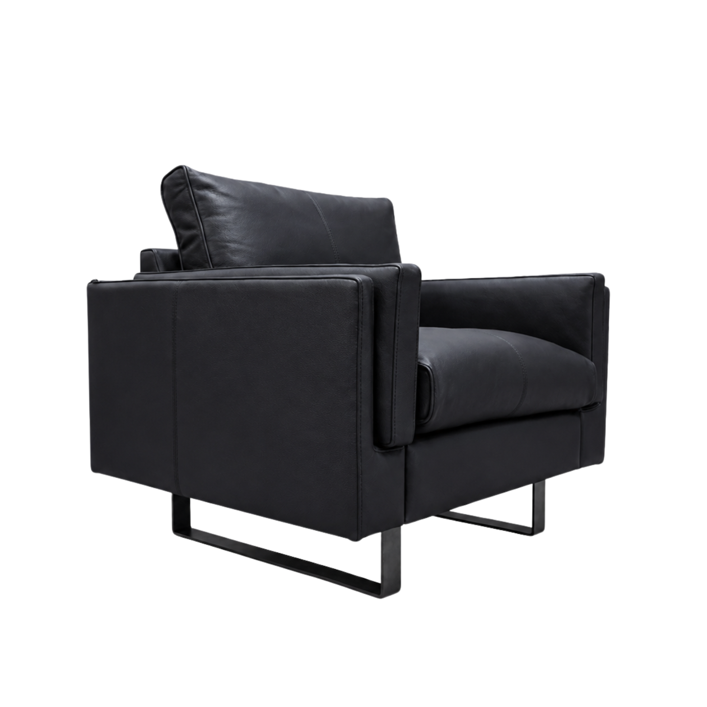 Fjords Endless Leather Accent Chair with Feather Cushions-Comfort Design Furniture