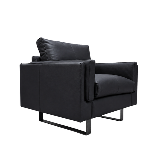 Fjords Endless Leather Accent Chair with Feather Cushions-Comfort Design Furniture