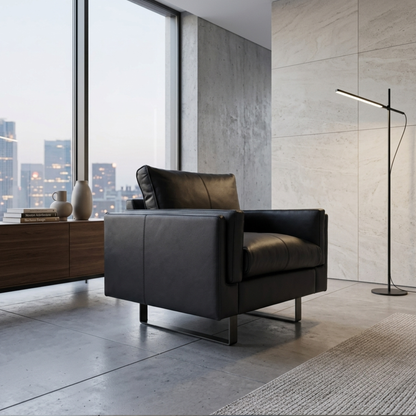 Fjords Endless Leather Accent Chair with Feather Cushions-Comfort Design Furniture