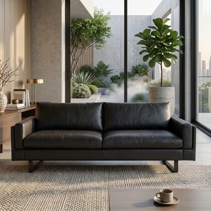 Fjords Endless Modern Leather Sofa with Feather Cushions