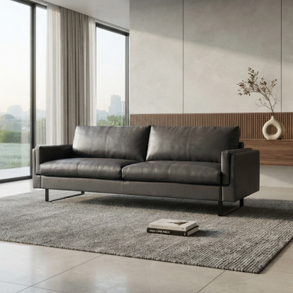 Fjords Endless Modern Leather Sofa with Feather Cushions