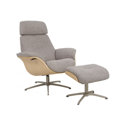 Fjords Falcon Swivel Manual Recliner Chair With Footstool
