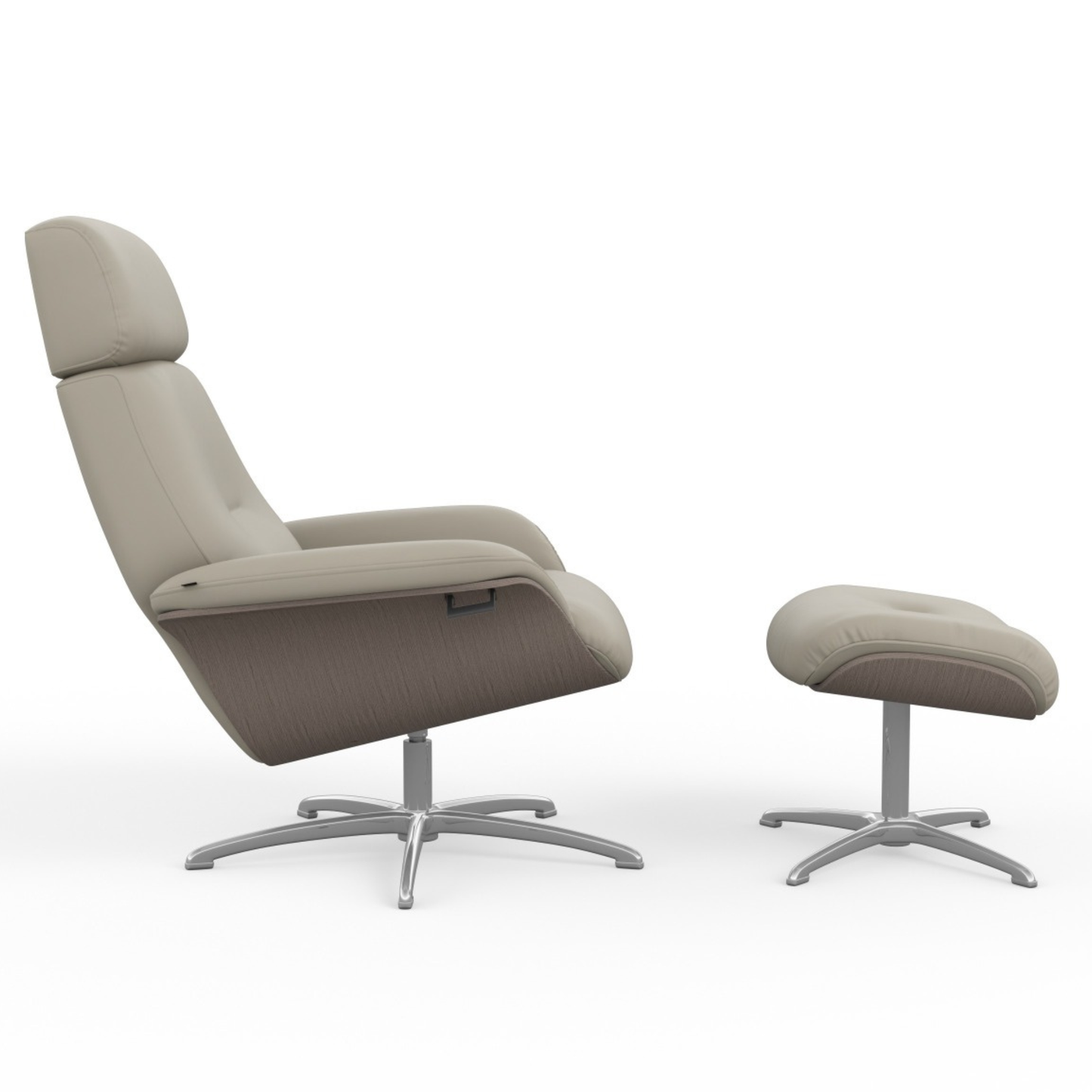 Fjords Falcon Swivel Manual Recliner Chair With Footstool