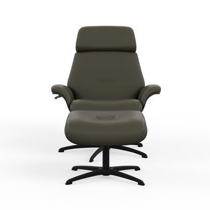 Fjords Falcon Swivel Manual Recliner Chair With Footstool