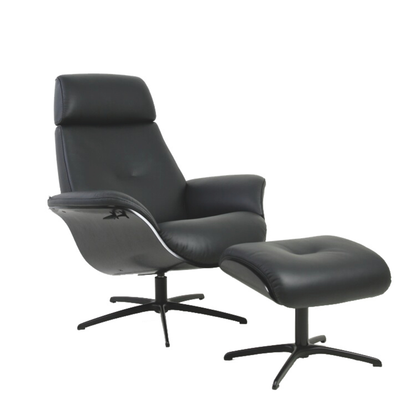 Fjords Falcon Swivel Manual Recliner Chair With Footstool
