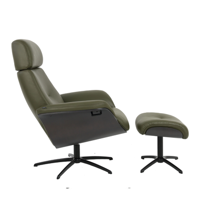Fjords Falcon Swivel Manual Recliner Chair With Footstool