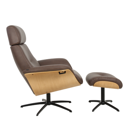 Fjords Falcon Swivel Manual Recliner Chair With Footstool