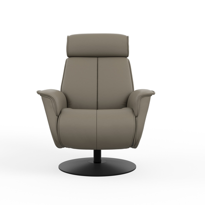 Fjords Bo leather recliner front view for comfort furniture