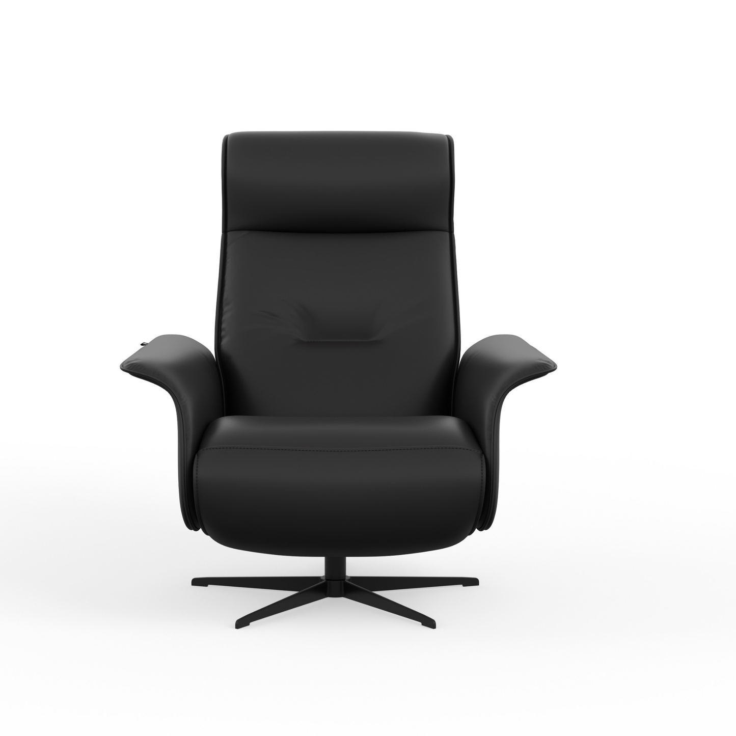 Fjords Finn leather recliner chair, close-up detail for comfort furniture