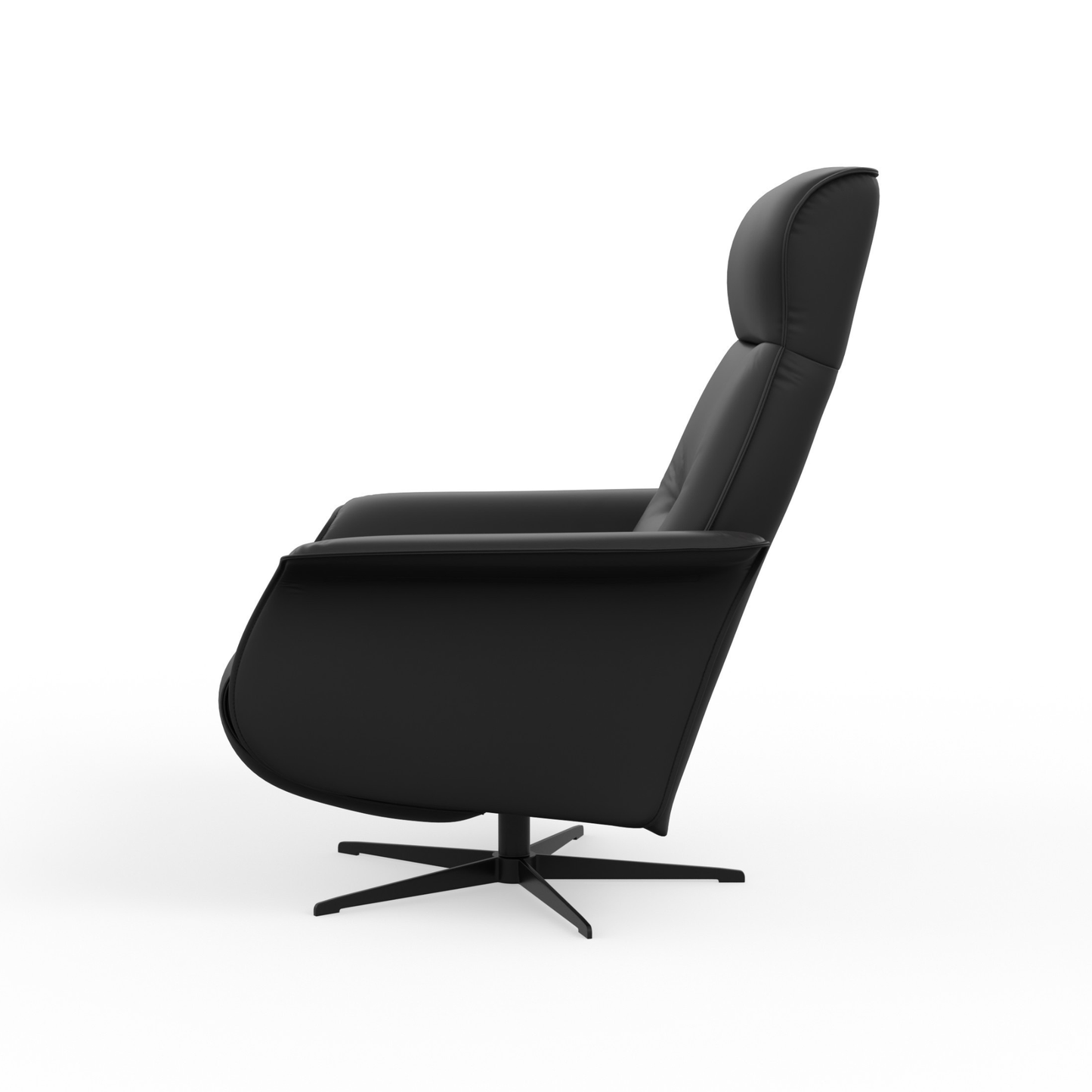 Fjords Finn leather power recliner side view for comfort furniture