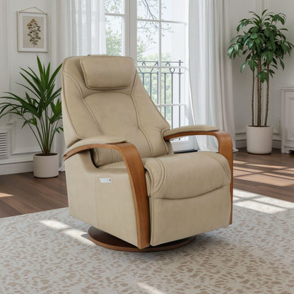 Fjords Helsinki Leather Swing Relaxer With Swivel Glider & Rocker Recliner Chair