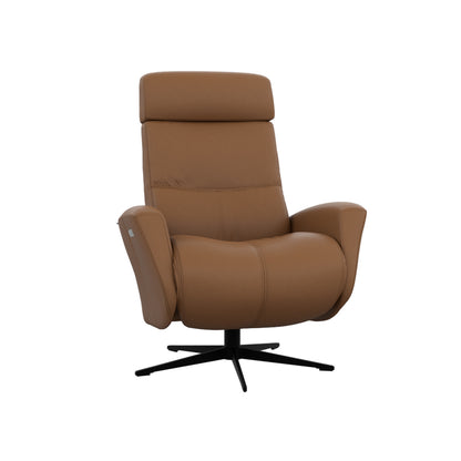 Fjords Magnus recliner reclined position, side view for comfort furniture