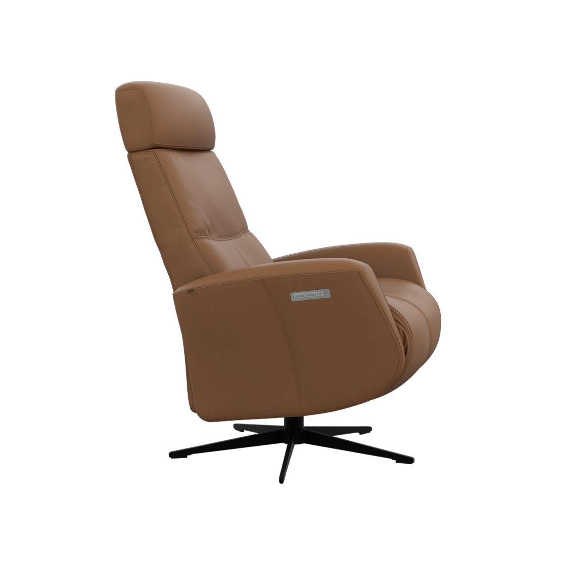 Fjords Magnus recliner reclined position, side view for comfort furniture