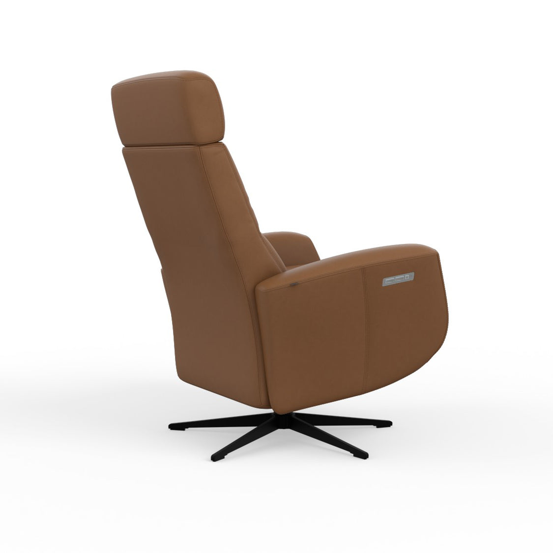 Fjords Magnus recliner reclined position, side view for comfort furniture
