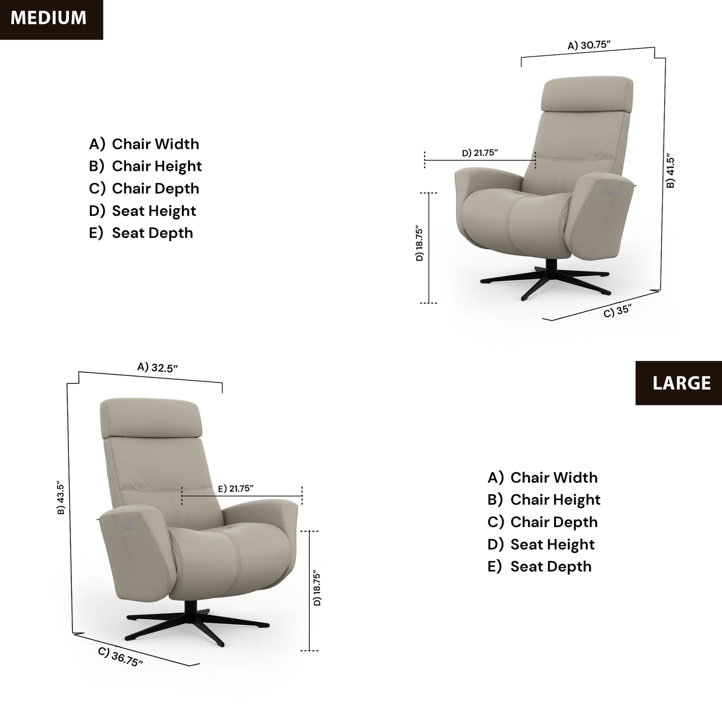 Fjords Magnus recliner dimensions diagram for comfort furniture