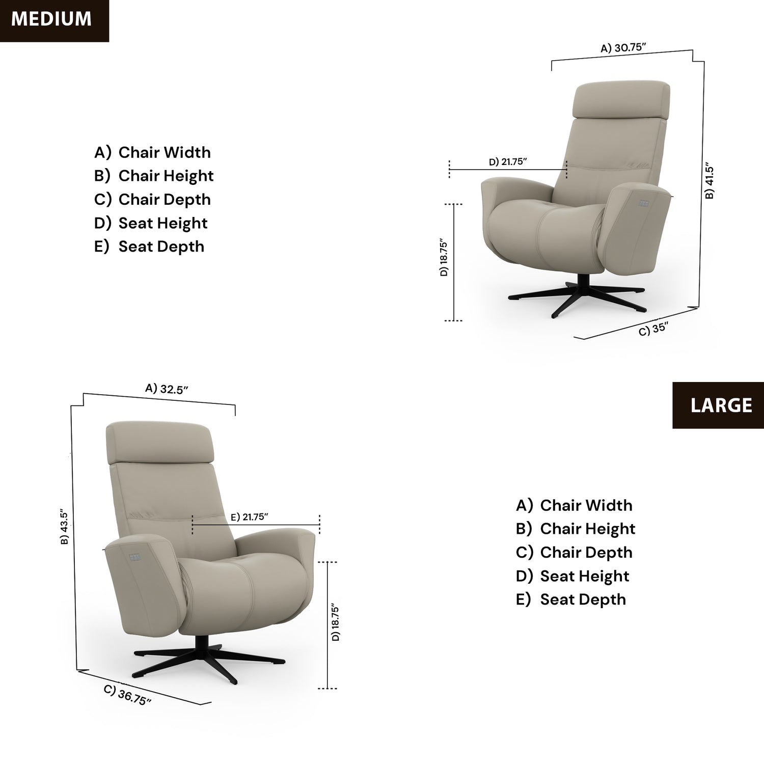 Fjords Magnus recliner dimensions diagram for comfort furniture