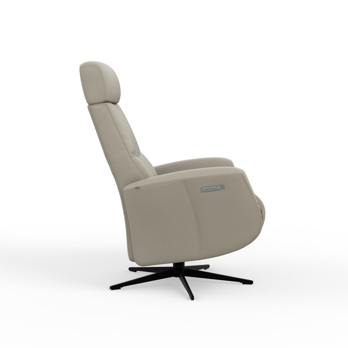 Fjords Magnus recliner reclined position, side view for comfort furniture