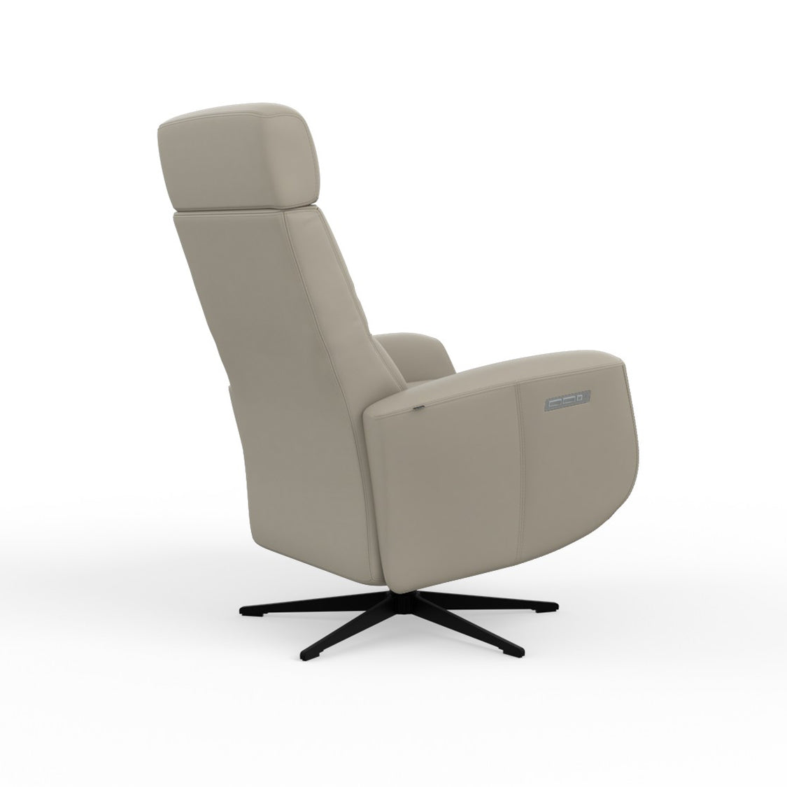 Fjords Magnus recliner reclined position, side view for comfort furniture