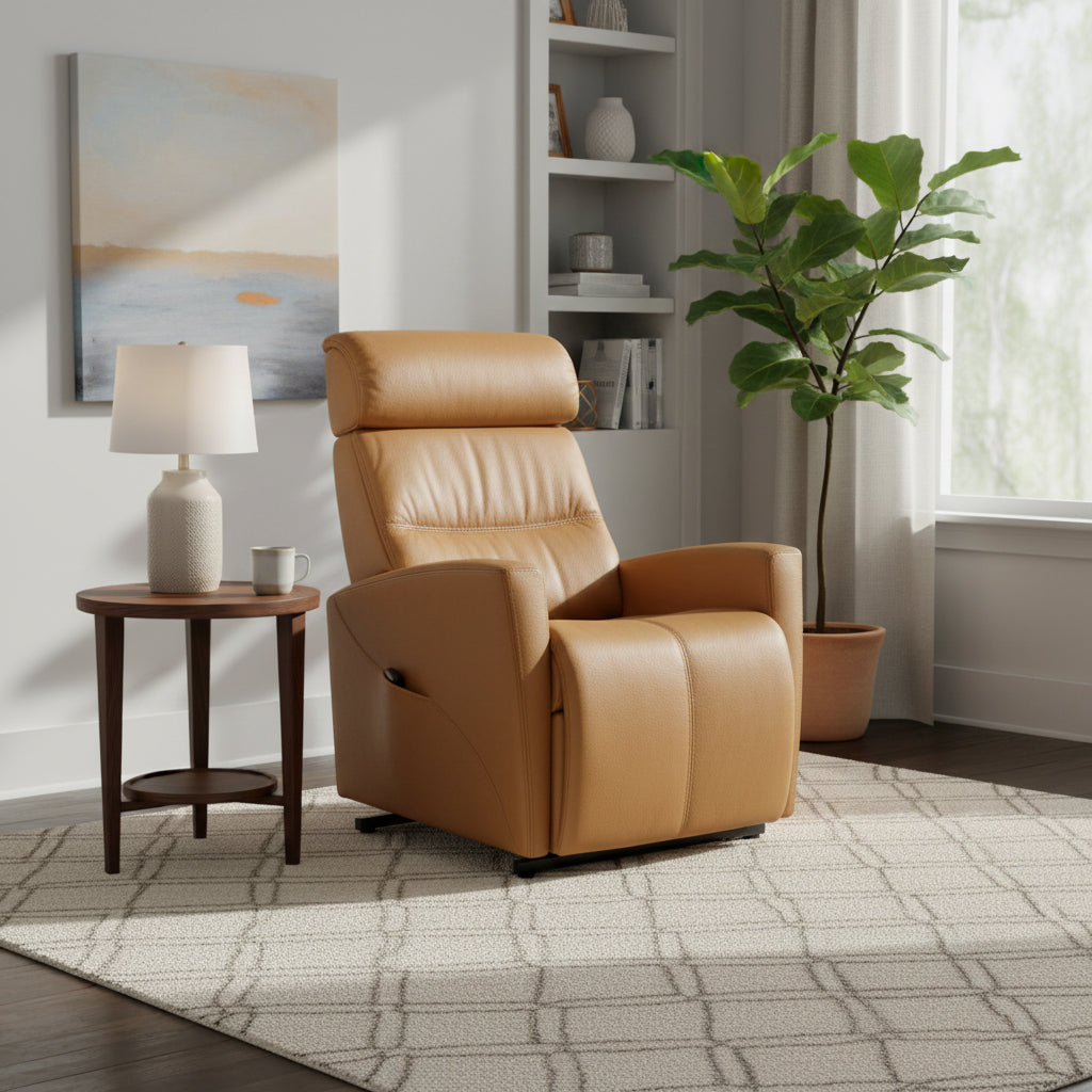 Fjords Milan Leather Lift Recliner Chair with Motorized Headrest