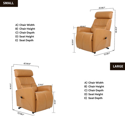 Fjords Milan Leather Lift Recliner Chair with Motorized Headrest