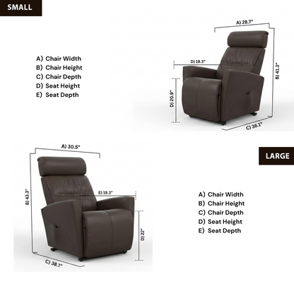 Fjords Milan Leather Lift Recliner Chair with Motorized Headrest