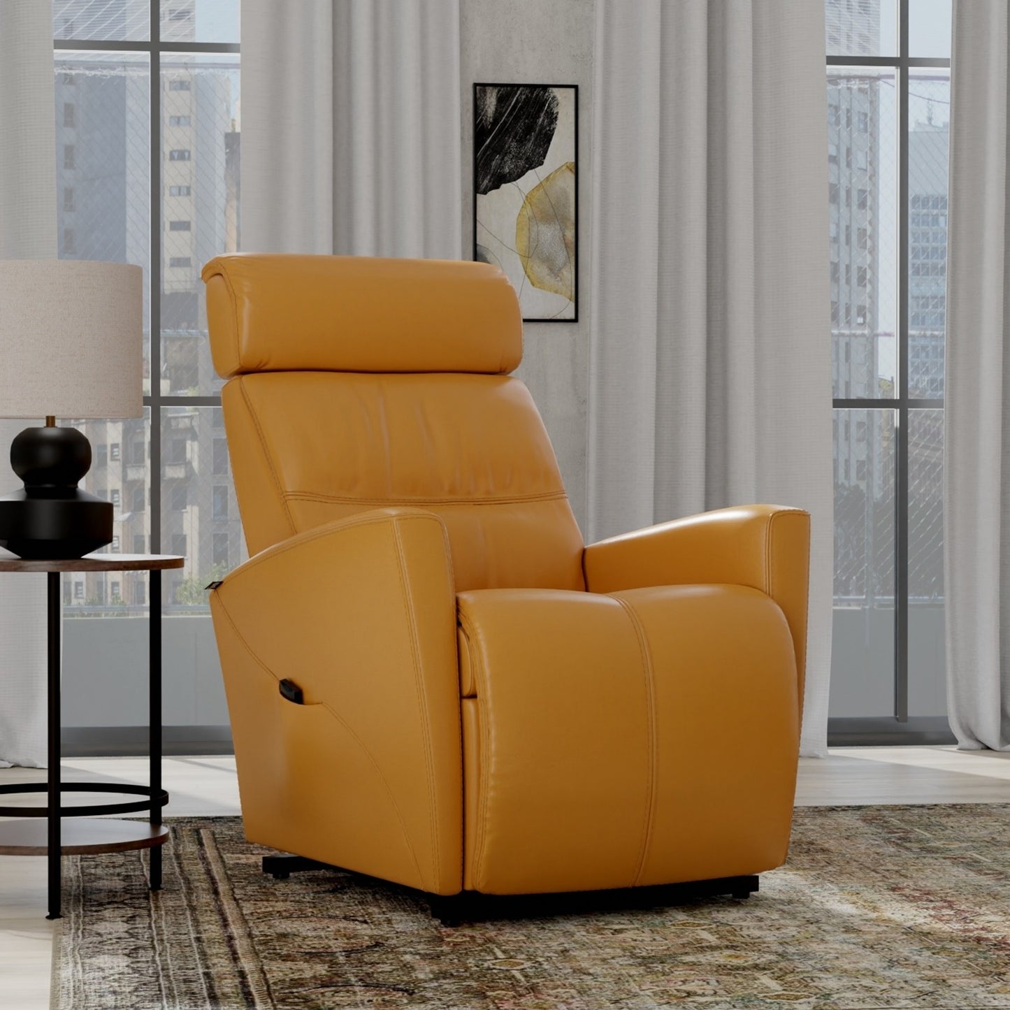 Fjords Milan Leather Lift Recliner Chair with Motorized Headrest