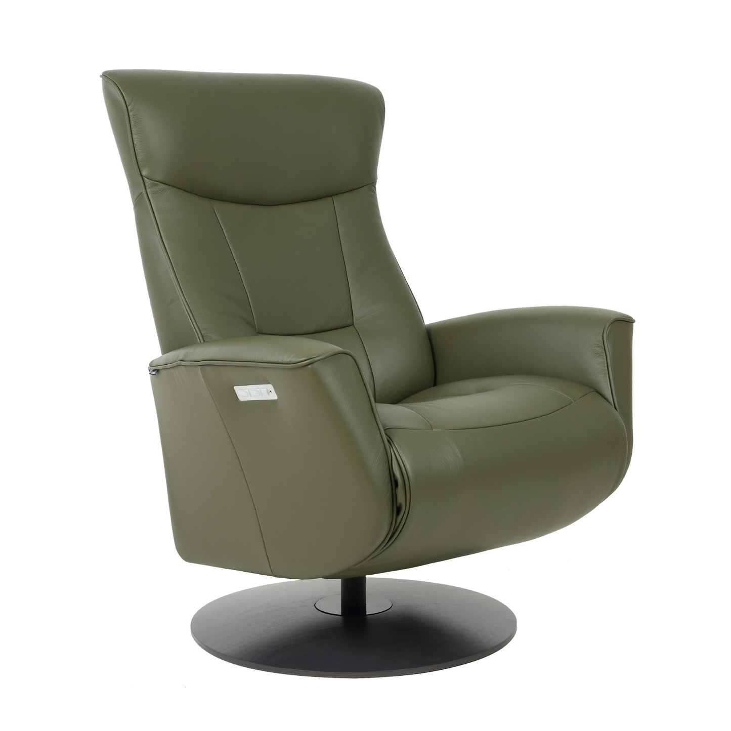 Fjords Oskar Leather Swivel Glider Power Recliner Chair