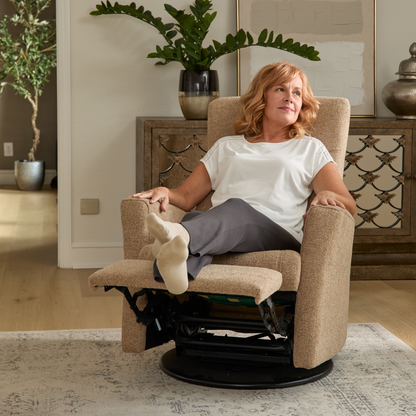 Fjords Oslo Leather Power Recliner Chair With Swivel Base