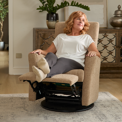 Fjords Oslo Leather Power Recliner Chair With Swivel Base